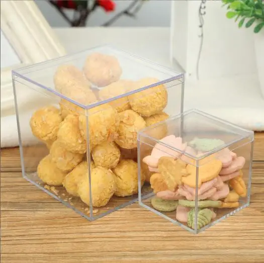 Clear Acrylic Plastic Square Cube Small Acrylic Box with Lid Storage for Candy Pill, Tiny Jewelry, Gifts