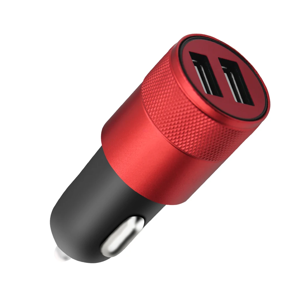wholesale universal 12v dual port ABS Metal USB quick charging car phone charger custom logo adapter