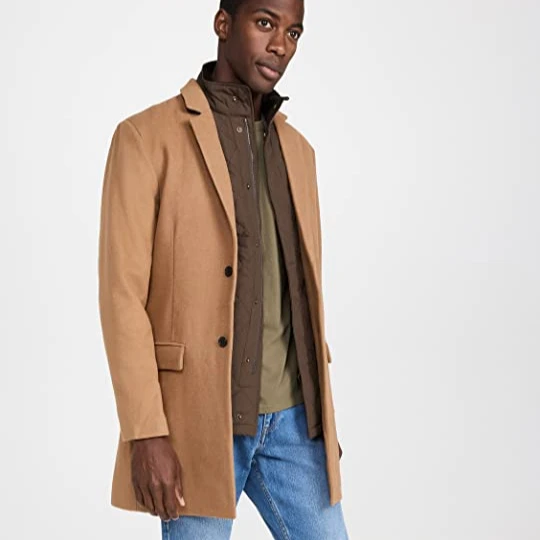 2023 Professional Manufacturer Notched Lapels Single-breasted Double-faced Wool Cashmere Coat Men