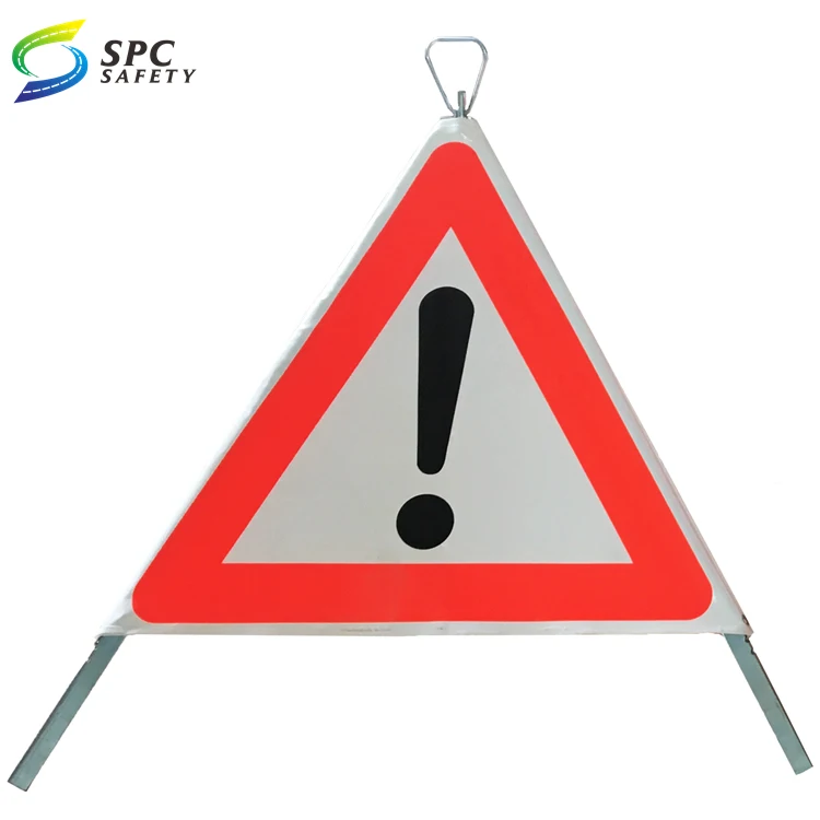 Roll up foldable Road traffic hazard Tent caution sign stand construction site safety warning tripods with barricade light