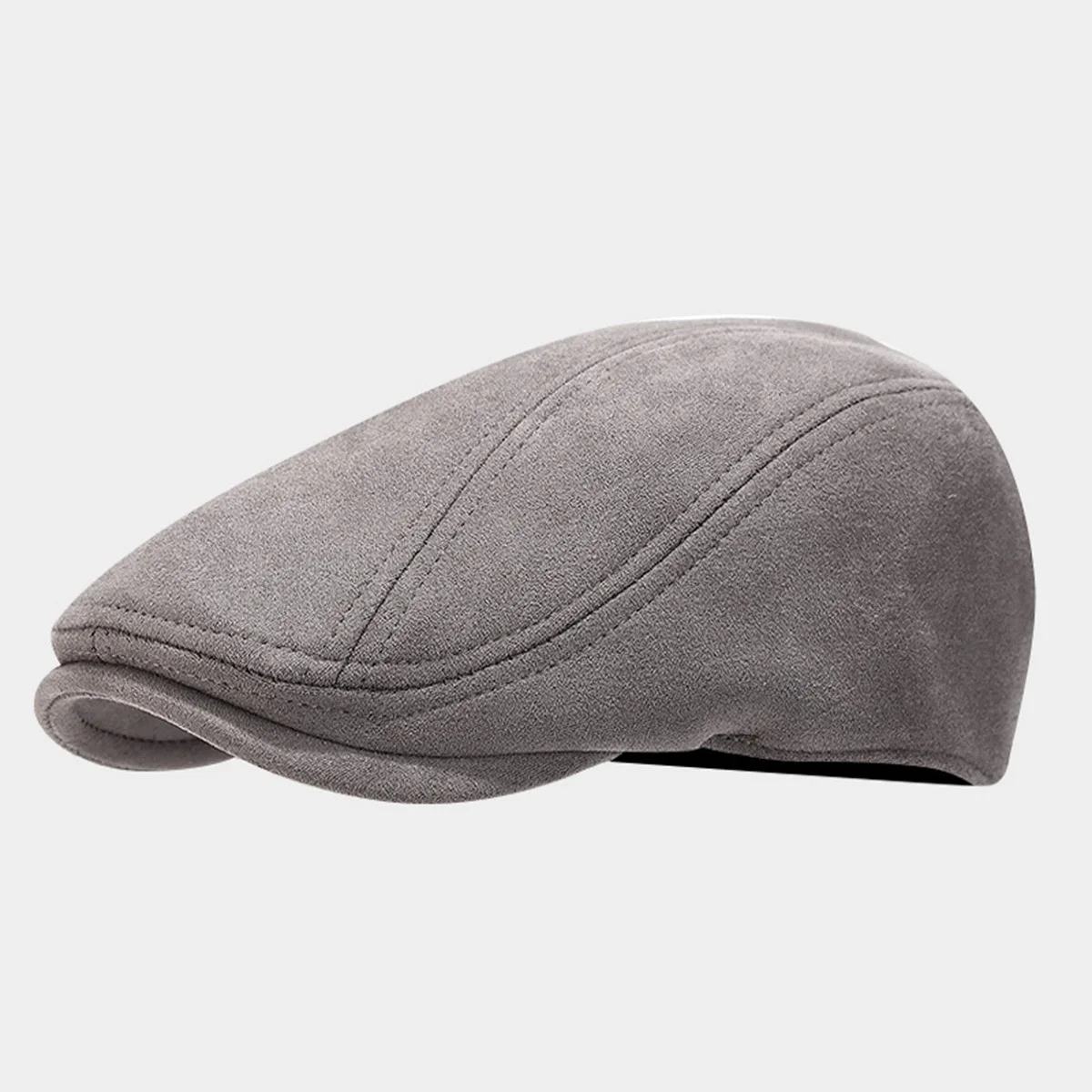 Simple Solid Color Suede Mens Flat Cap  Cotton Newsboy Cap Vintage Style Ivy Hat Beret Hat Gatsby Driving Cap For Men