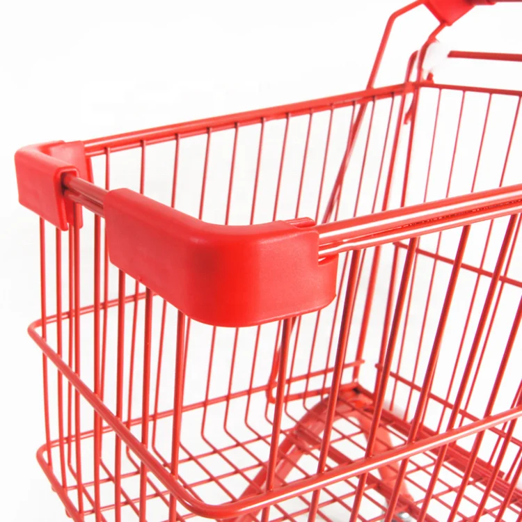 Cheap portable small cute supermarket grocery metal children toy shopping trolley for sale