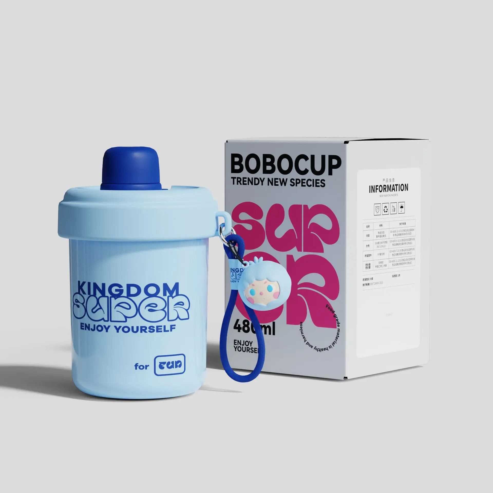 New coffee straw thermos cup high appearance level ceramic liner thickened portable trend accompanying water cup