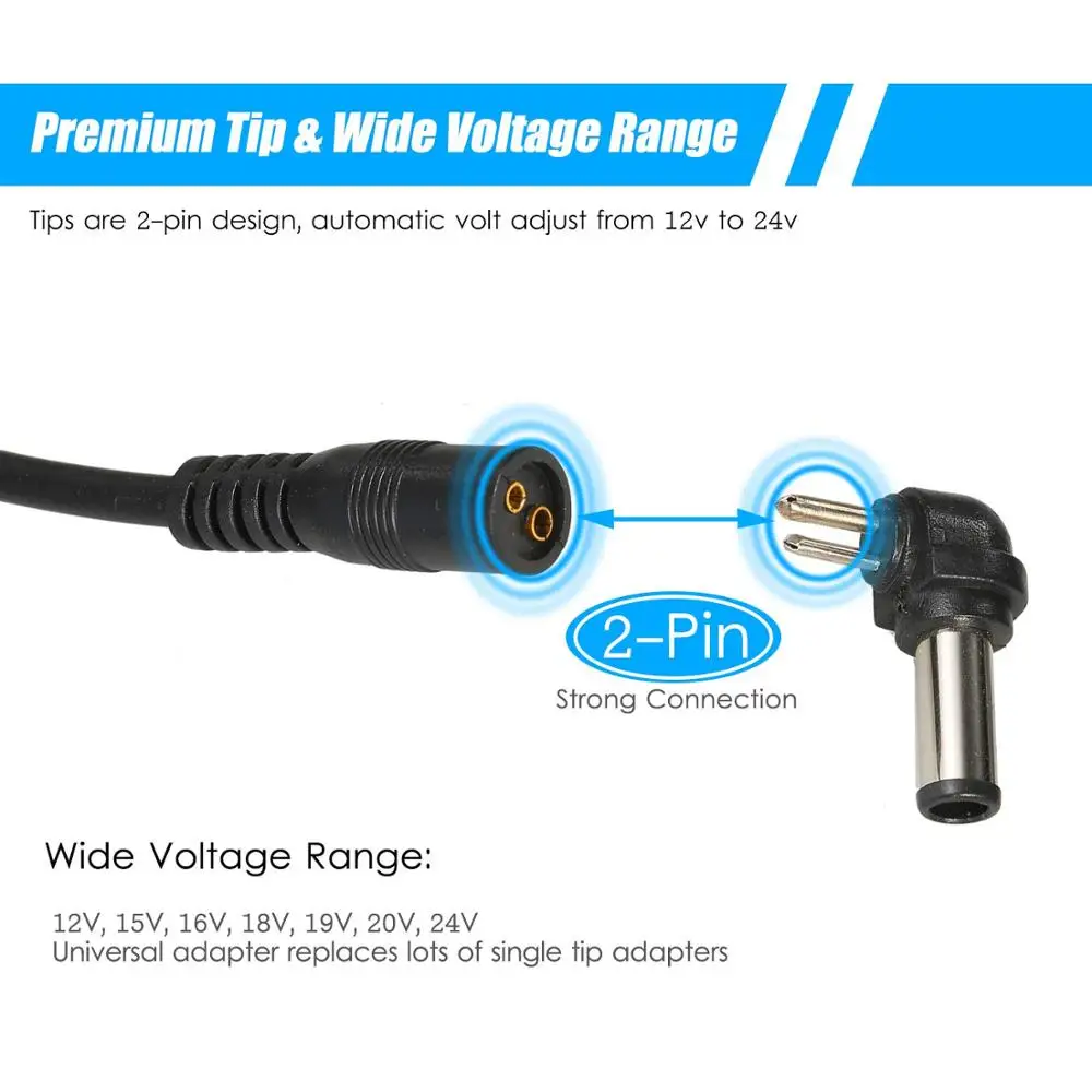 Универсальный блок питания переменного тока для ноутбука, 96 Вт, от 12 В до 24 В, Регулируемый универсальный блок питания для ноутбука