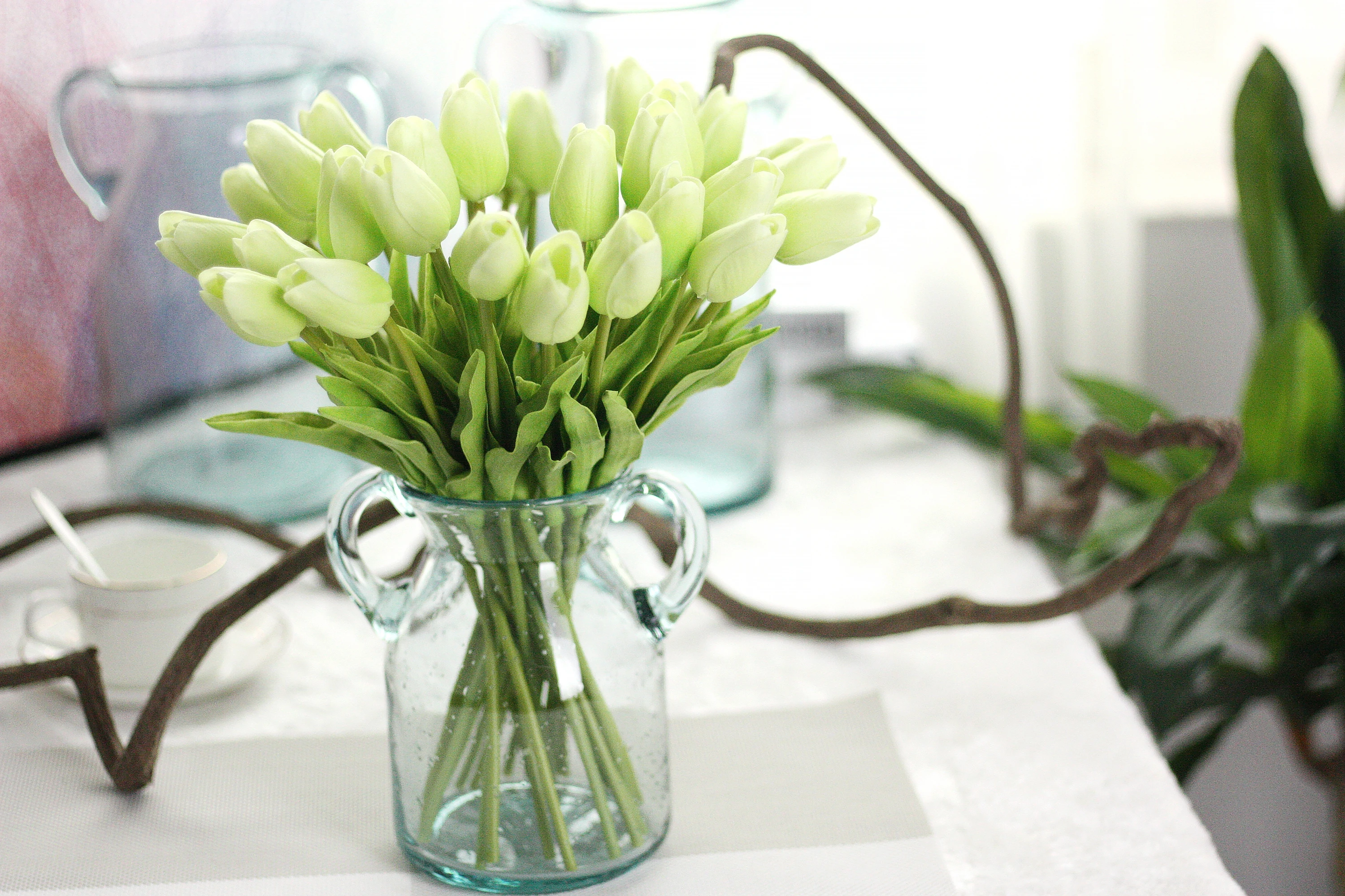 Pink artificial tulips single artificial tulip PU flowers for  Wedding Home Centerpieces Arrangement Decorations