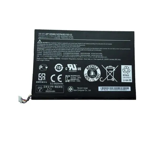 Новые оригинальные AP12D8K Аккумулятор для ноутбука Acer Iconia Tab W510 W510P W510-1431 W510-1620 W510P-1867 P3-171 1ICP4/83/103-2 3,7 V 27WH