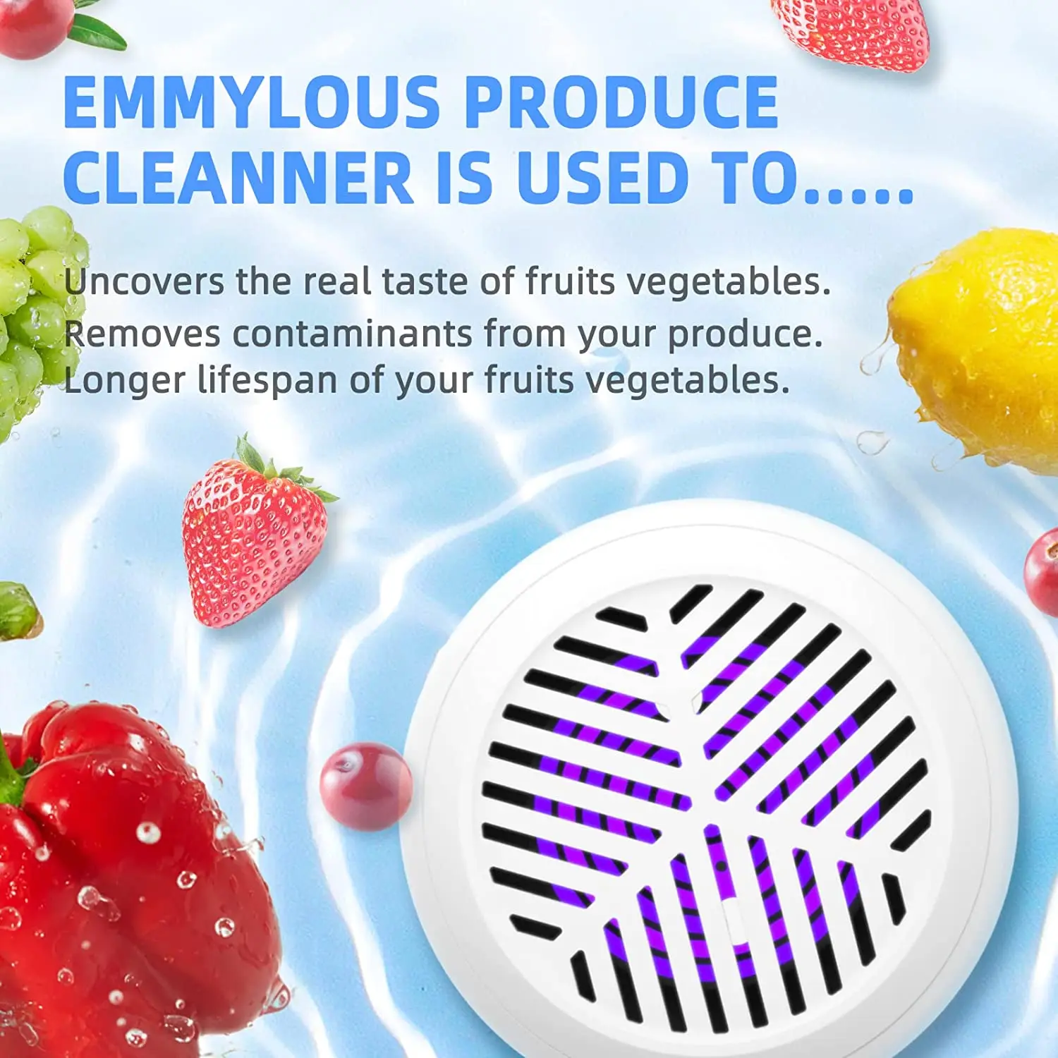 Портативное устройство для очистки фруктов глубоко очищает свежую продукцию Беспроводная капсула для фруктов и овощей стиральная машина