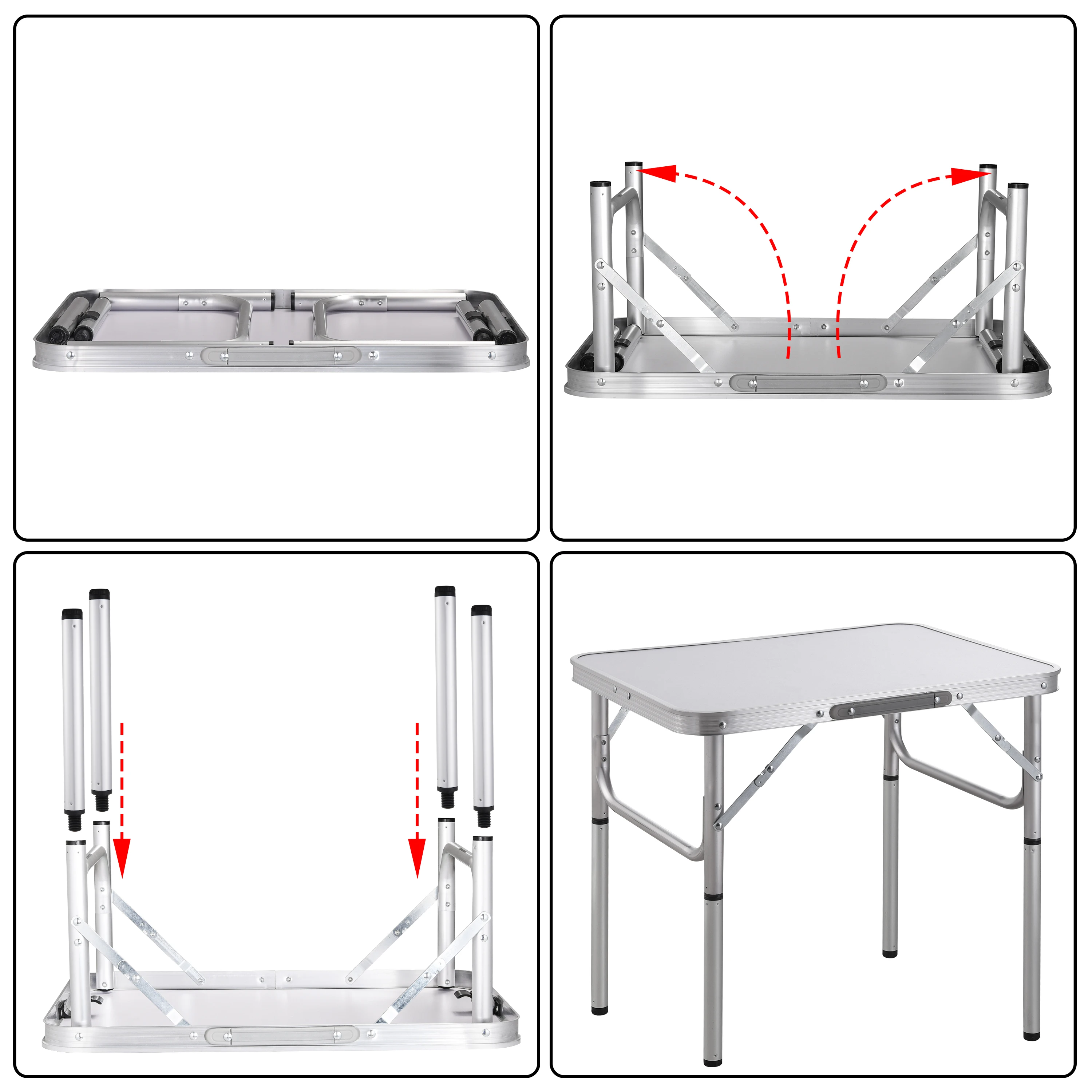 Portable Aluminum Furniture Foldable Metal Camping Table Bbq  Outdoor Folding Picnic table Table