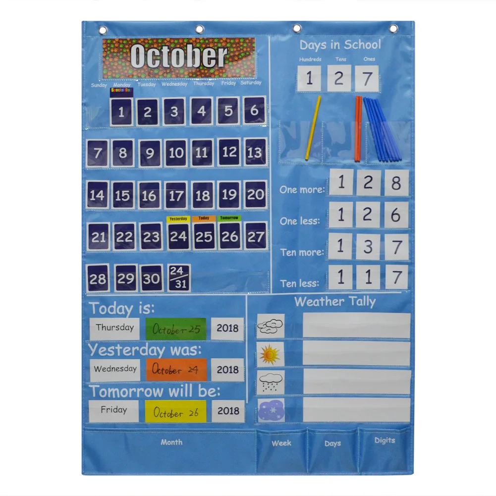 Monthly calendar pocket math calender pocket chart shapes school pocket chart for class learning