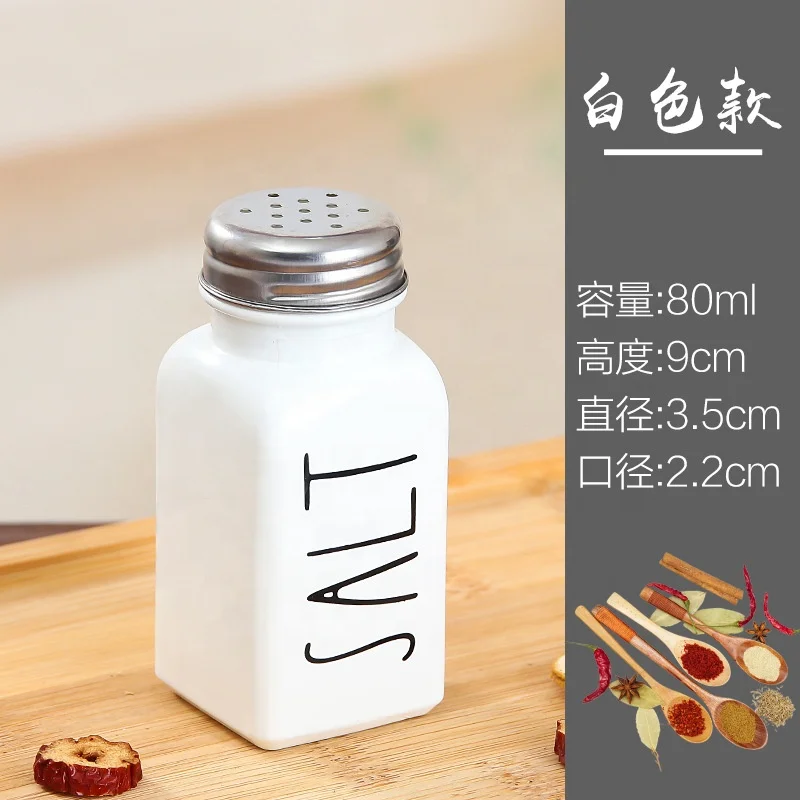 Food Grade Pepper Shakers Seasoning Jar for Barbecue, glass Spice Salt Jars spice dispenser BBQ Condiment bottle