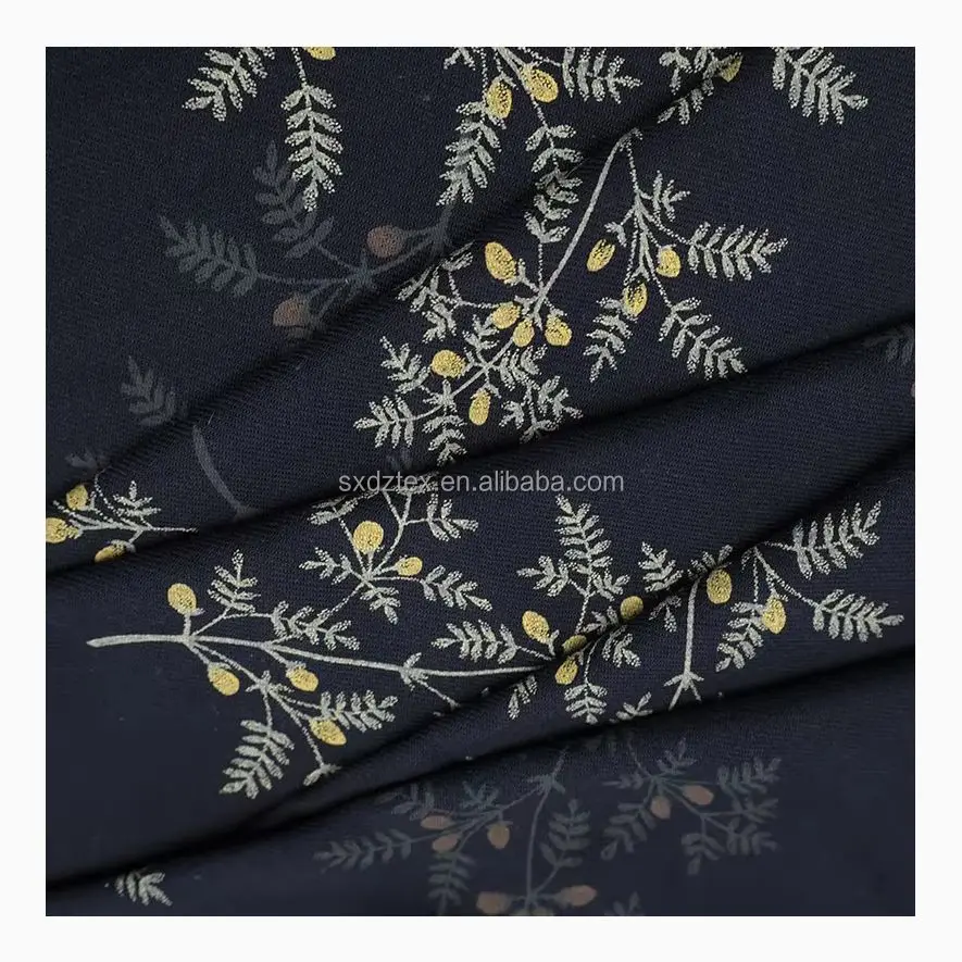 100% Cotton Double Sided Twill Printed Cinnamon Lemon Scented Floral Fabric Autumn And Winter Qipao Shirt Dress Clothing Fabric