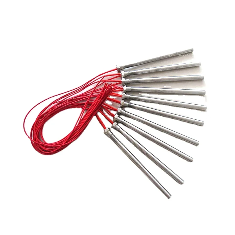 Threaded Stainless Steel 304 Sheath 9*200Mm 24V 220W Electric Resistance Cartridge Heater For Mold Heating