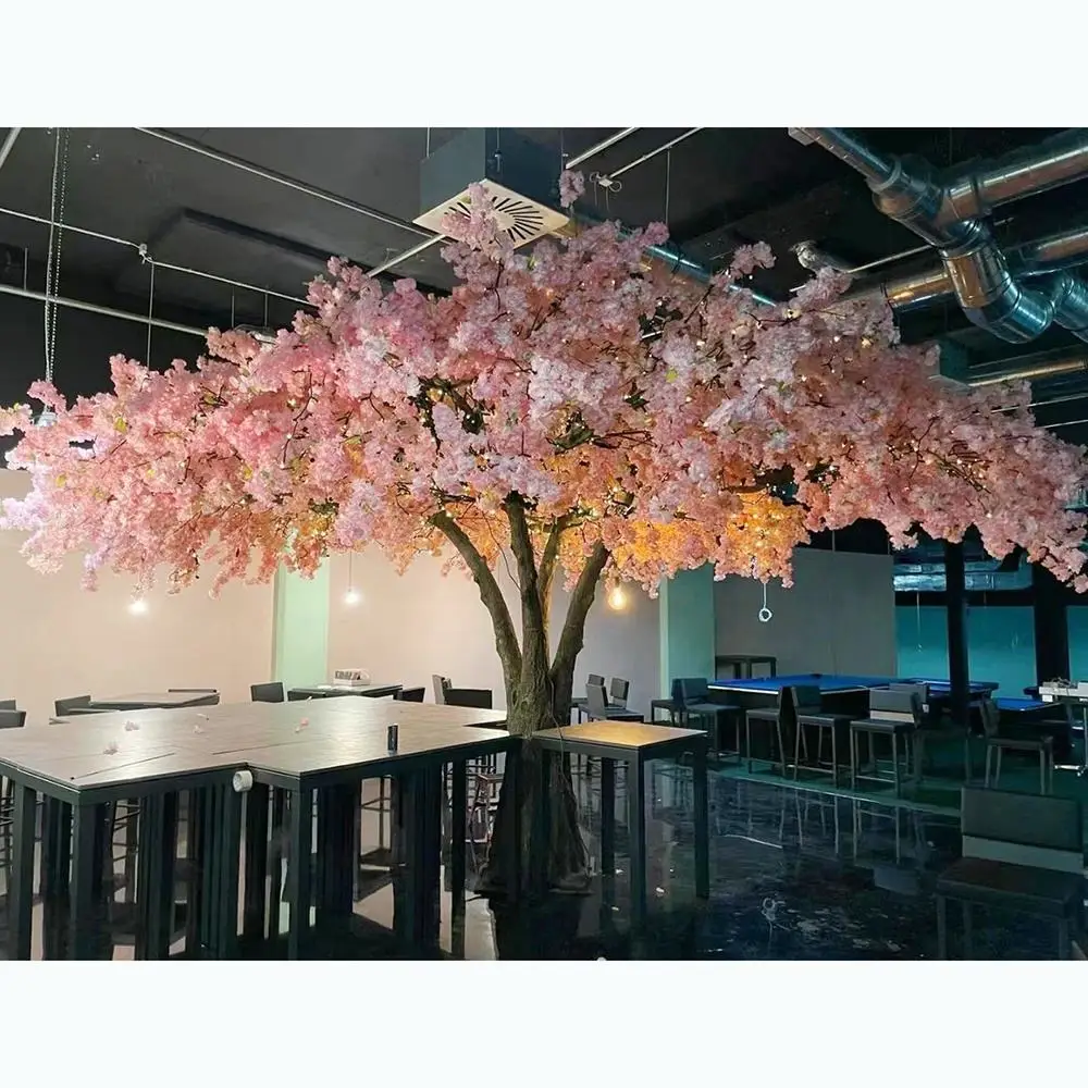 Designed Decor Indoor Faked White Sakura Flower Tree Artificial Cherry Blossom Tree for Hotel Wedding Restaurant Decoration