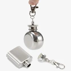 Portable 1oz Mini Stainless Steel Hip Flask Alcohol Flagon with Keychain