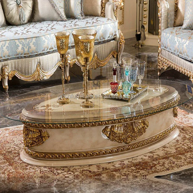 Turkey Wooden Furniture Royal Classic Solid Wood Carving living room set king size carved Fabric sofas