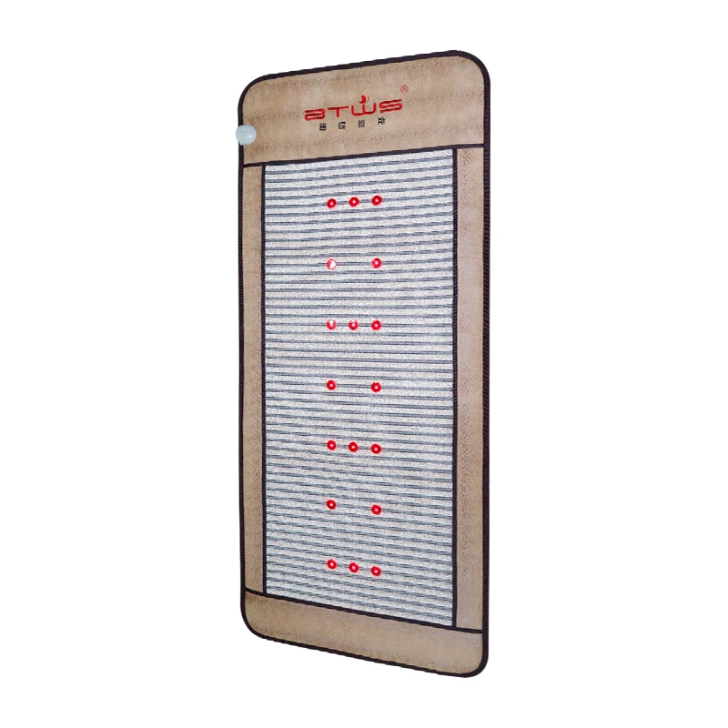 BTWS Factory Oem Infrared Heated Jade Tourmaline Mattress with red photon lights