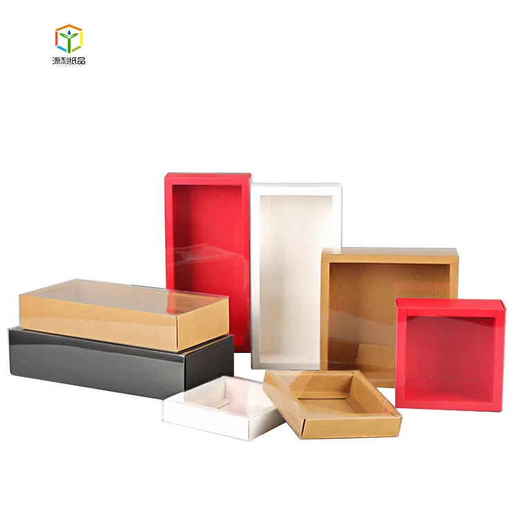 
Wholesale Eco-friendly Logo Printed Custom Kraft Paper Box With Clear Cover 