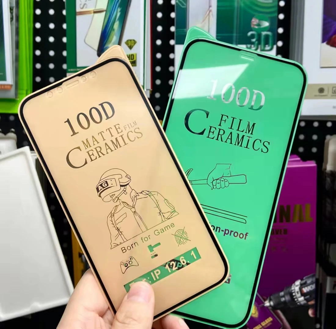Factorty price 100D ceramic glass film screen protector  with high quality for iphone 12 ceramics film for redmi note 10 mobile