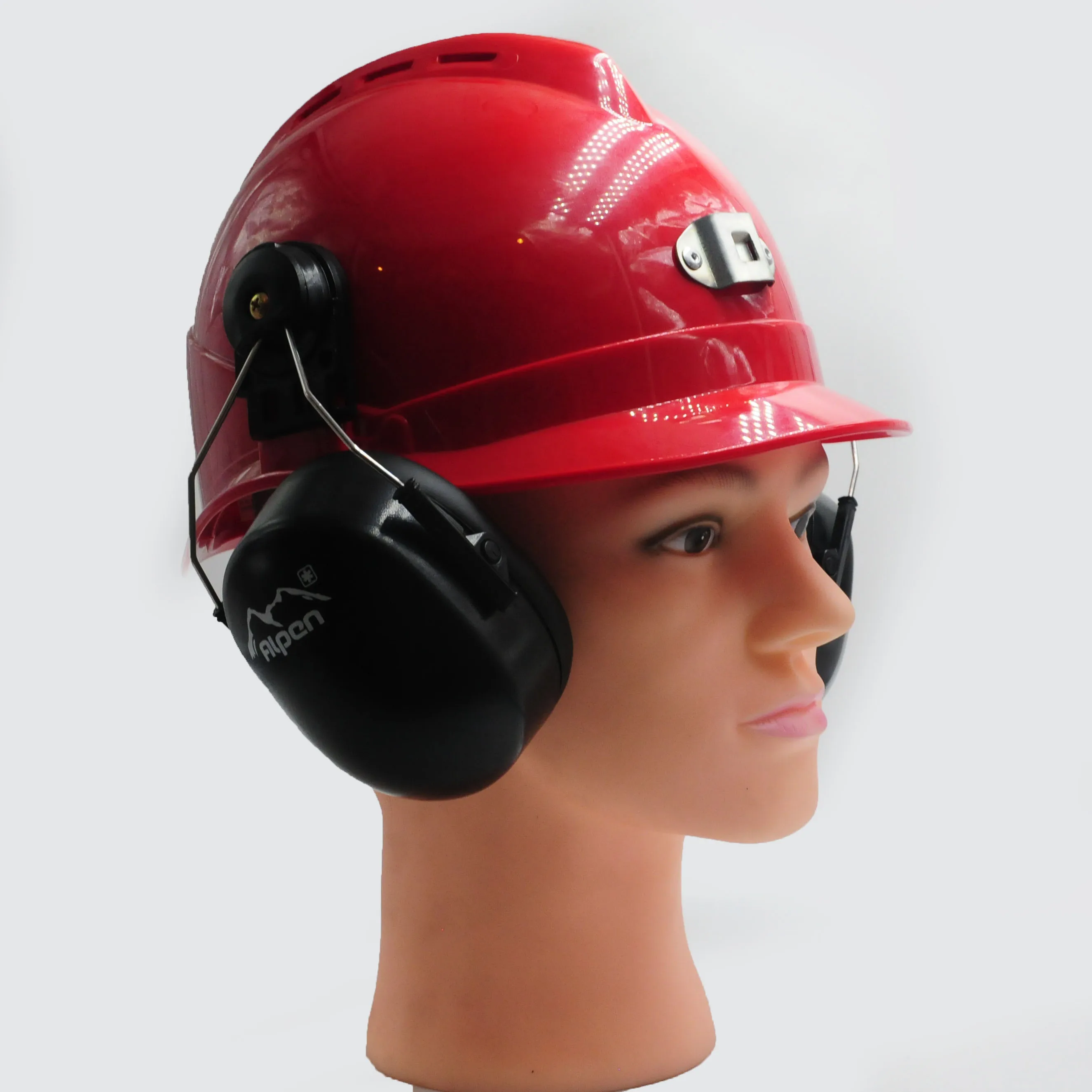abs cup earmuff use with safety helmet mounted ear muffs reduce noise ear protection V-Shape safety cap