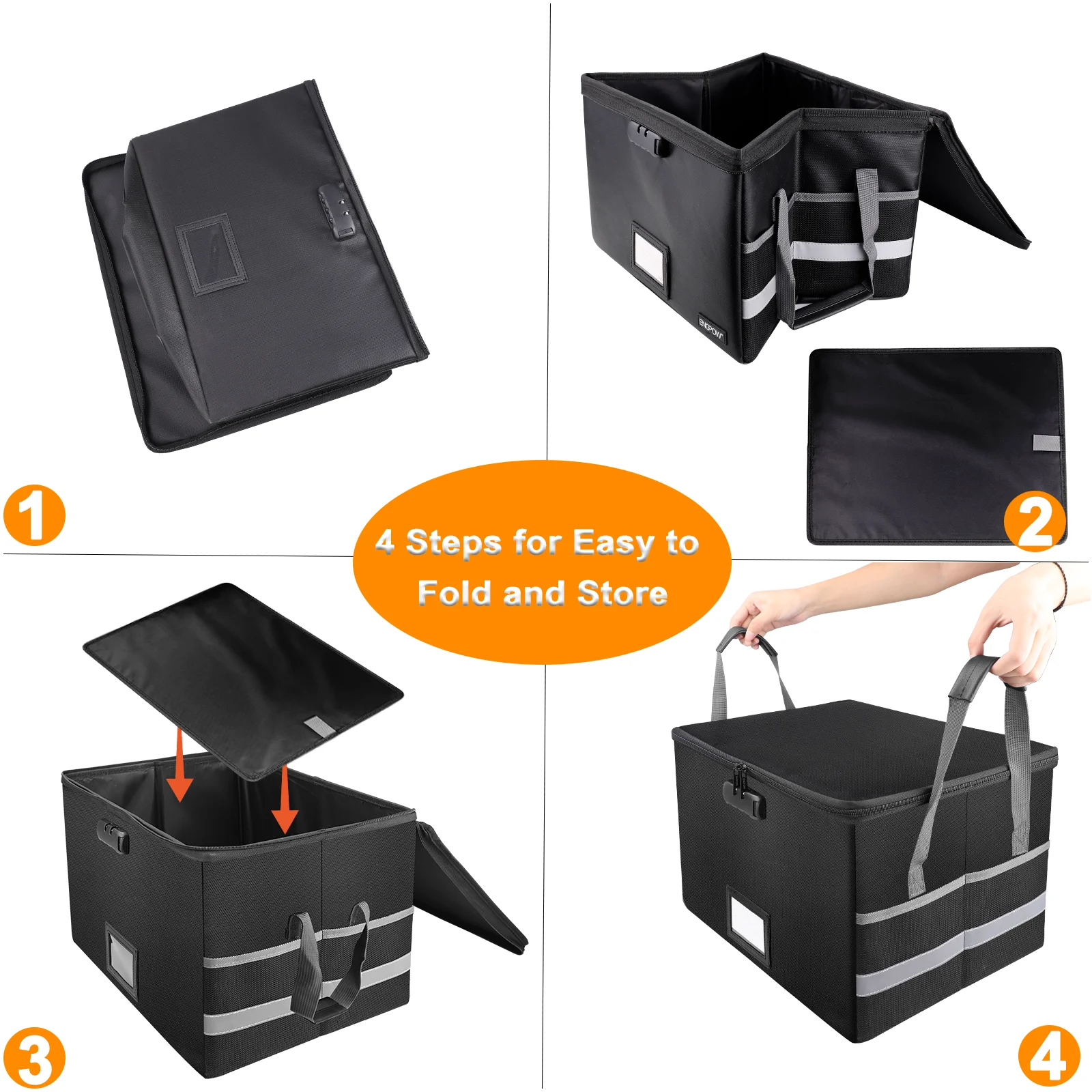 Large Capacity Fireproof Waterproof Secure Document Organizer Password Safe Storage Bag Contracts Data Archives Filing Product