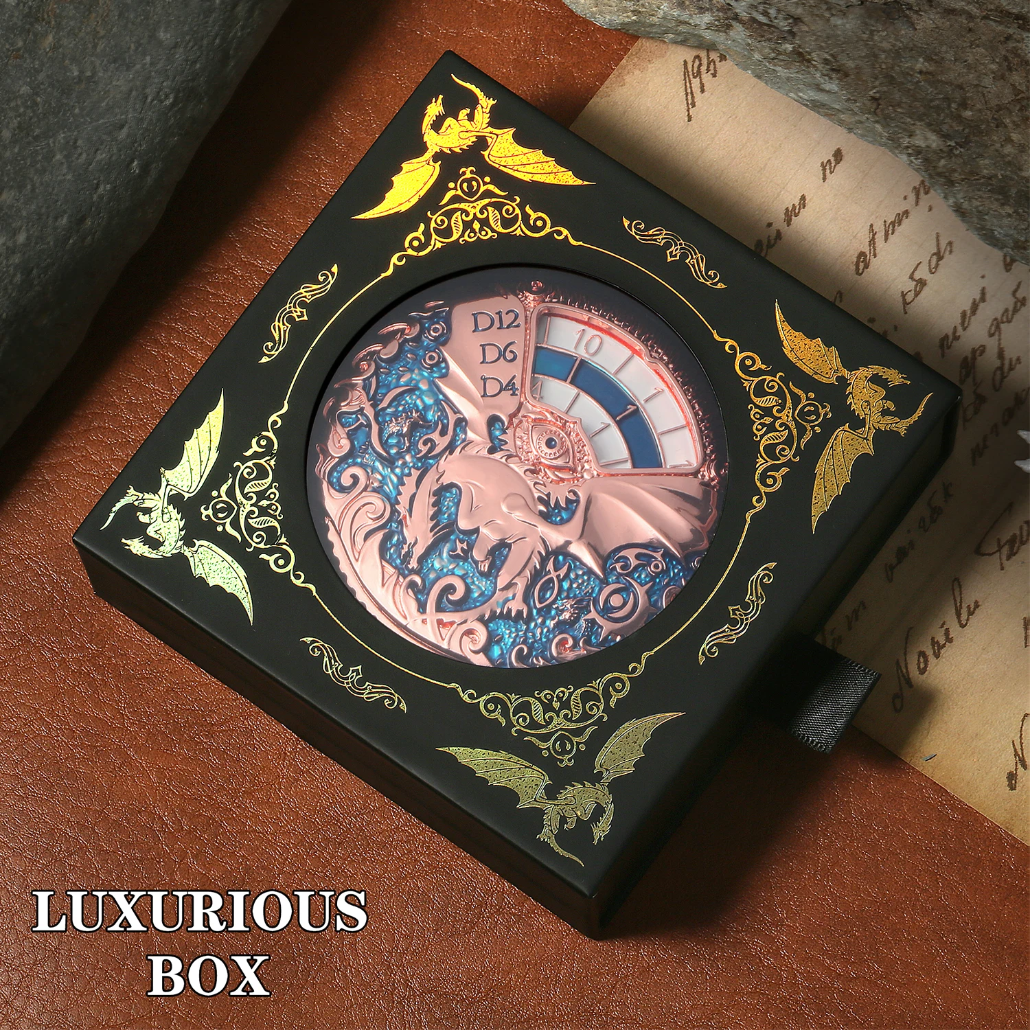 7in1 Roulette Dice D&D Spinner Dungeons and Dragons Spinning Dice Mechanical DND Dice Set with Gift Box for Dungeons and Dragons