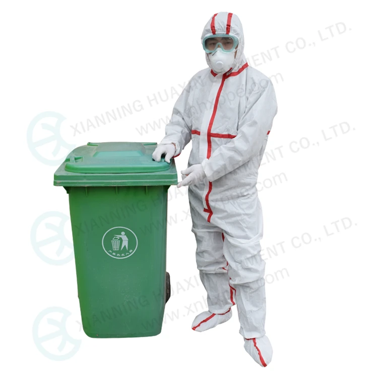 TYPE4B Red Taped Disposable Microporous Coverall With Boot