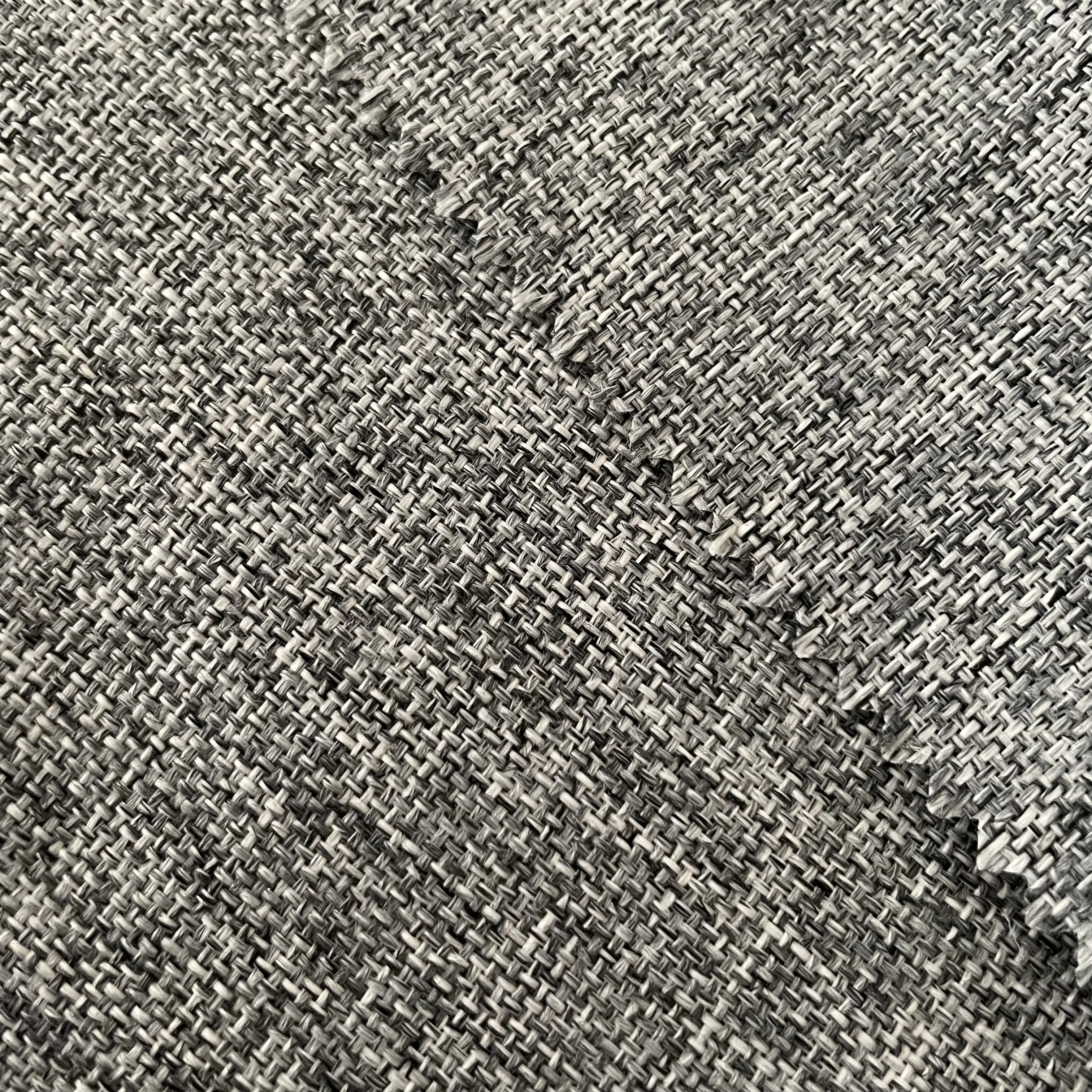 100% Polyester yarn dyed black and white color wide width linen like curtain fabric