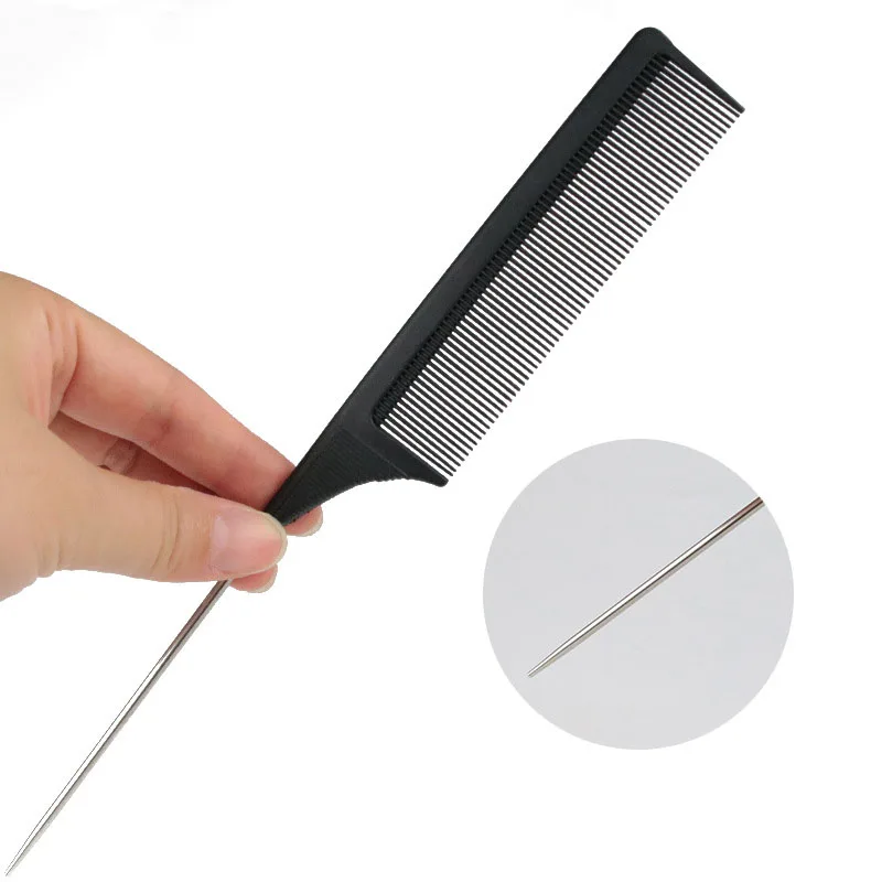 Professional Salon Hairdressing Tool Custom Barber Comb Cutting Styling Comb Heat Resistant Teasing Carbon Black Hair Comb