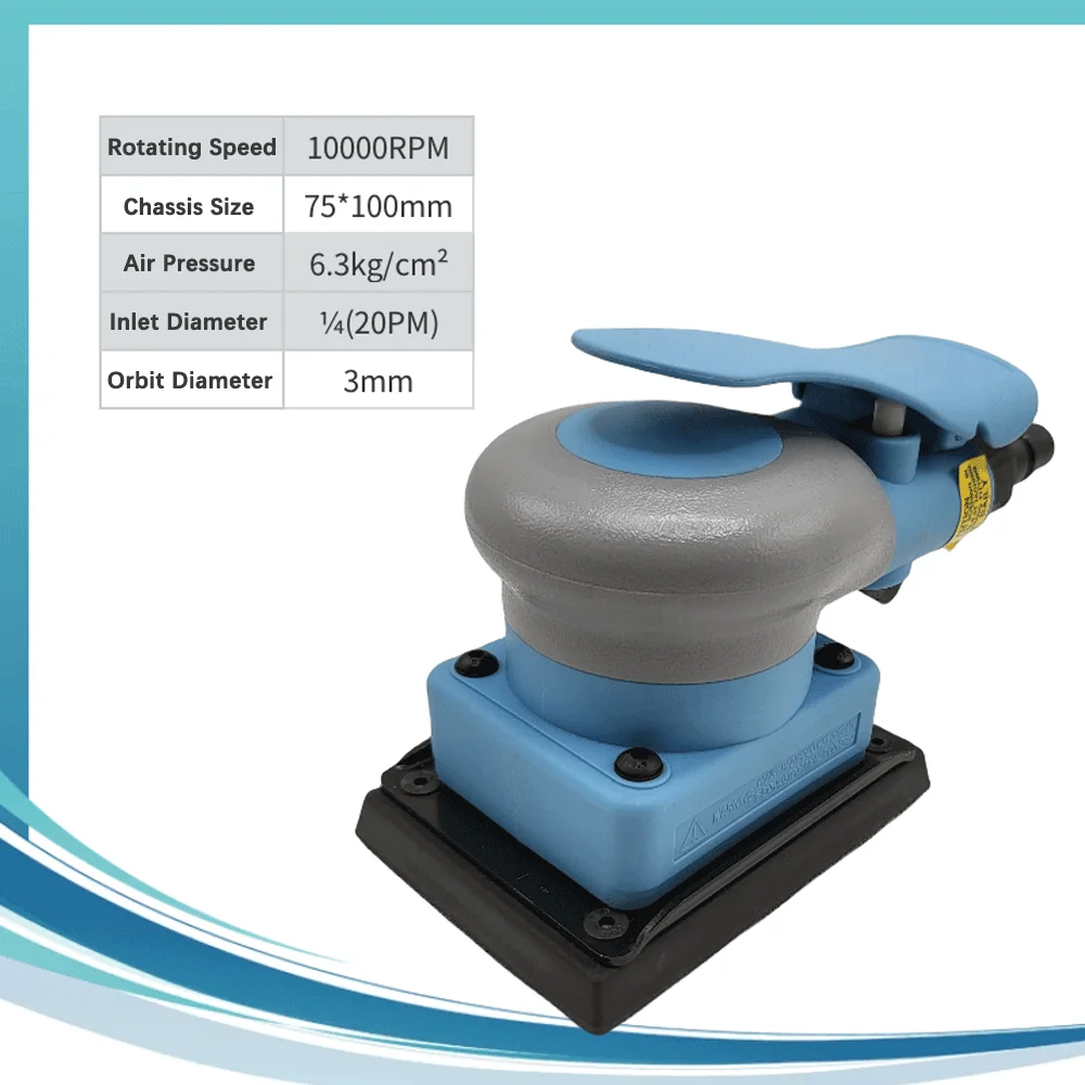 Professional 12000RPM Orbital Air Sander 75*100Mm Auto Body Scratch Removal Air Orbital Sander Pneumatic Sander