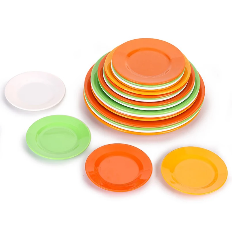 Discount Wholesale Northern Europe style blue black pink yellow orange white Ceramic melamine plate