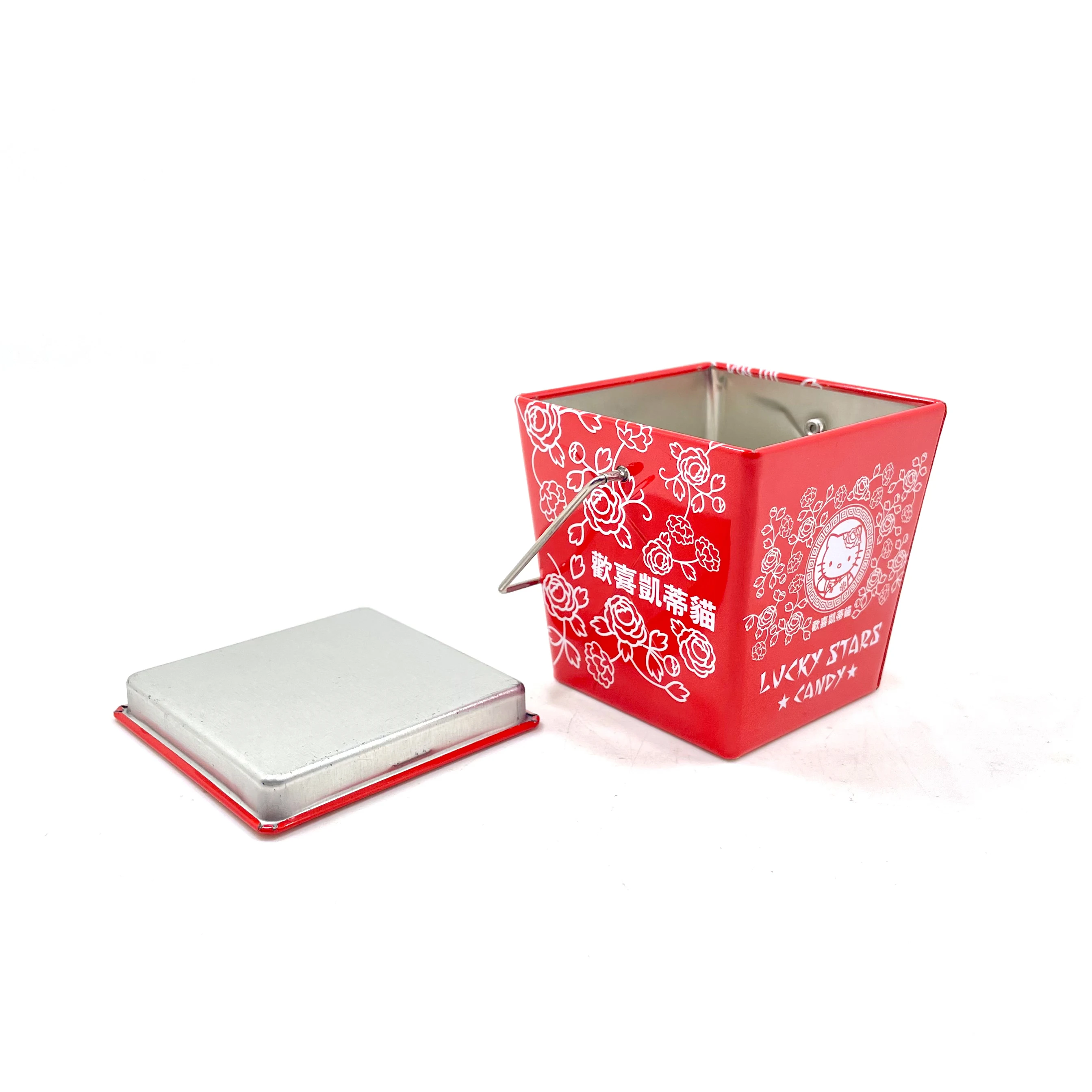 Custom small size cute empty tin box storage tin can candy chocolate packaging can