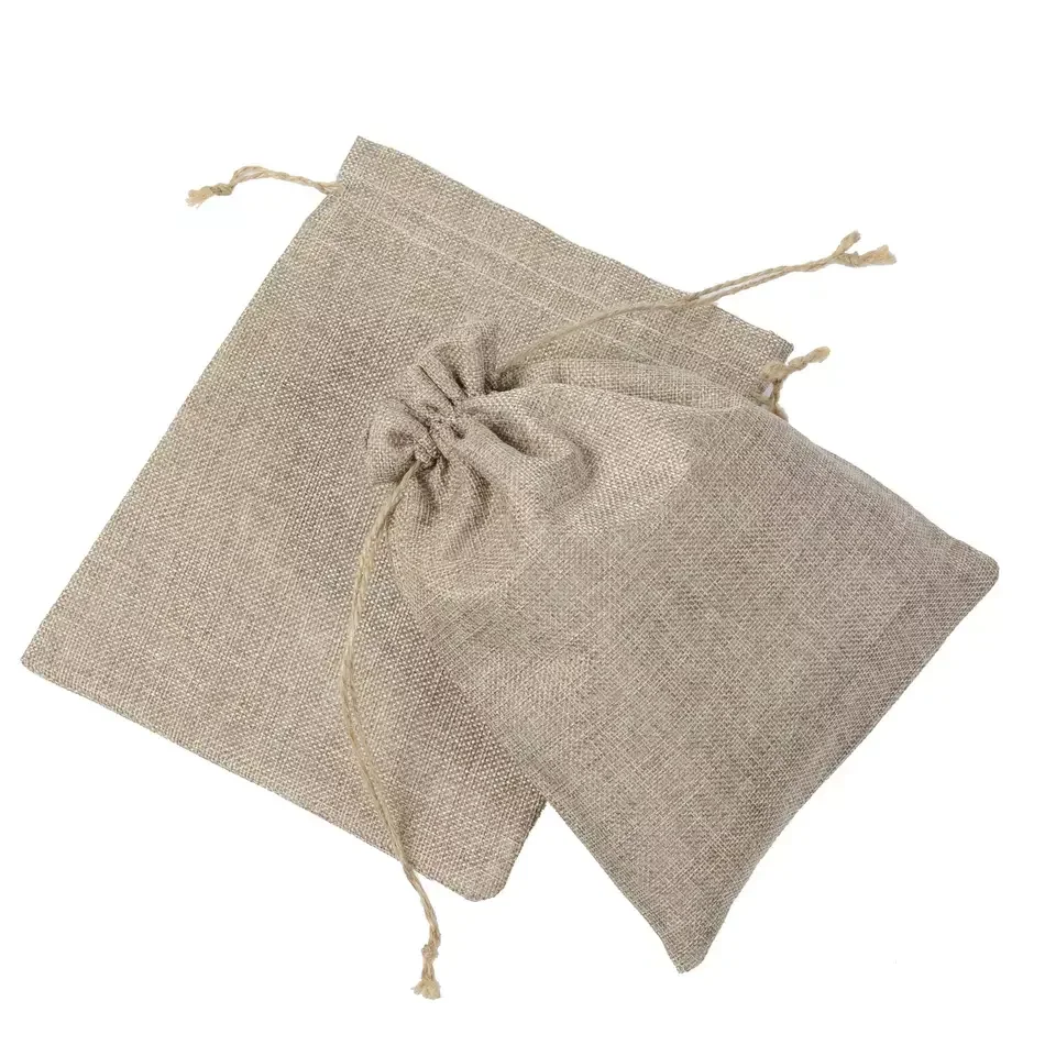 Wholesale Blank Eco Friendly Linen Hemp Grocery Bag Natural Burlap Tote Shopping Bag Bolsa Yute Jute Bag With Window