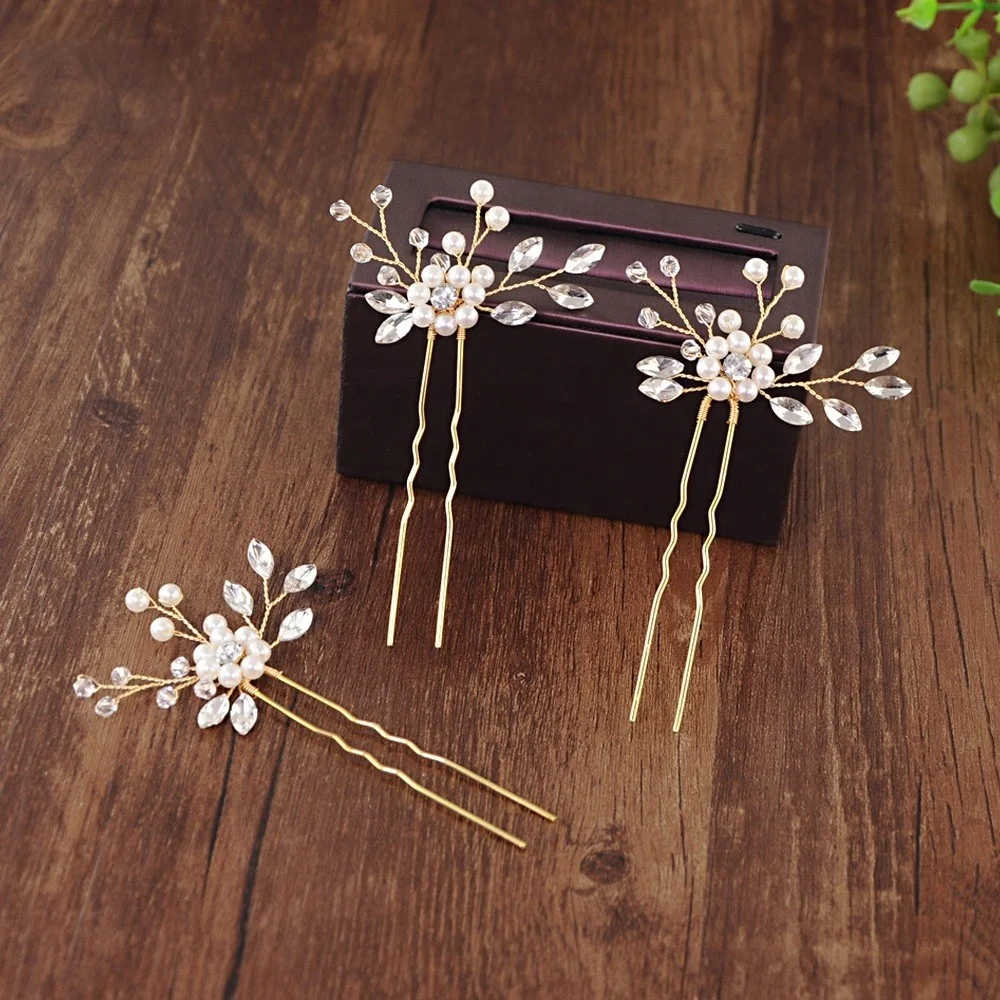 Handmade fashional accessories crystal elegant bridal diamond hair clip and pins for wedding GP-57