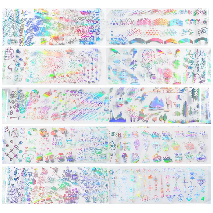 Конфеты для ногтей звездное небо бумага лазер волшебный цвет переводная печать звездное небо паста микс