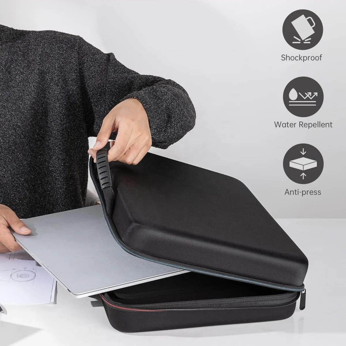 Custom Hard Shell Colorful Laptop Waterproof Cover Box Case For HP Ladies Leather EVA Laptop Computer Case Bag For Men Women