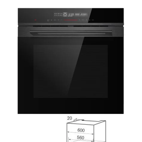 72LBuilt-in Oven Touch control Grill function Black ceramic cavity Black stainless steel&glass exterior