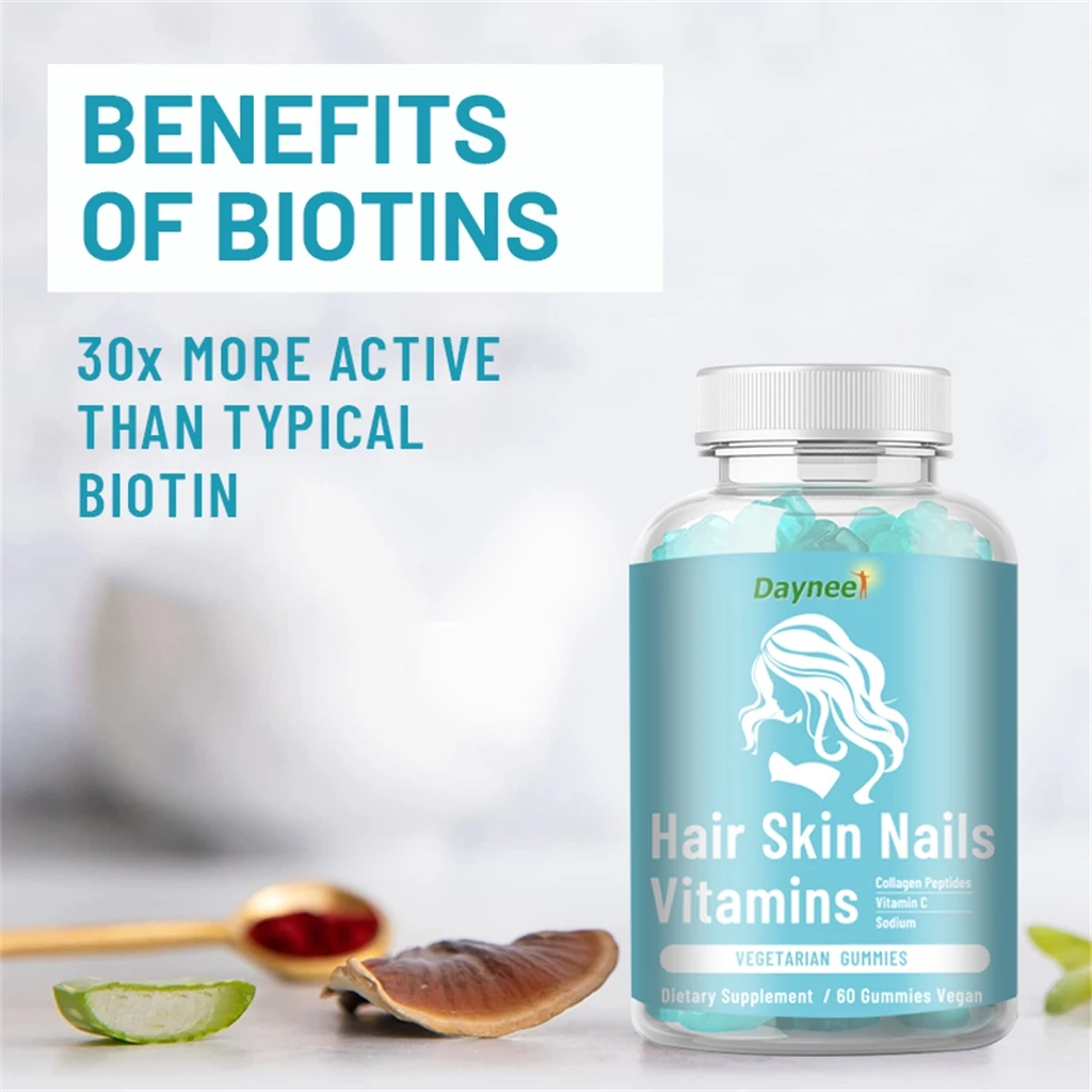 Private label Hair Skin Nail Gummies top quality HACCP ISO Food Safety halal gummies branded gummy fast food