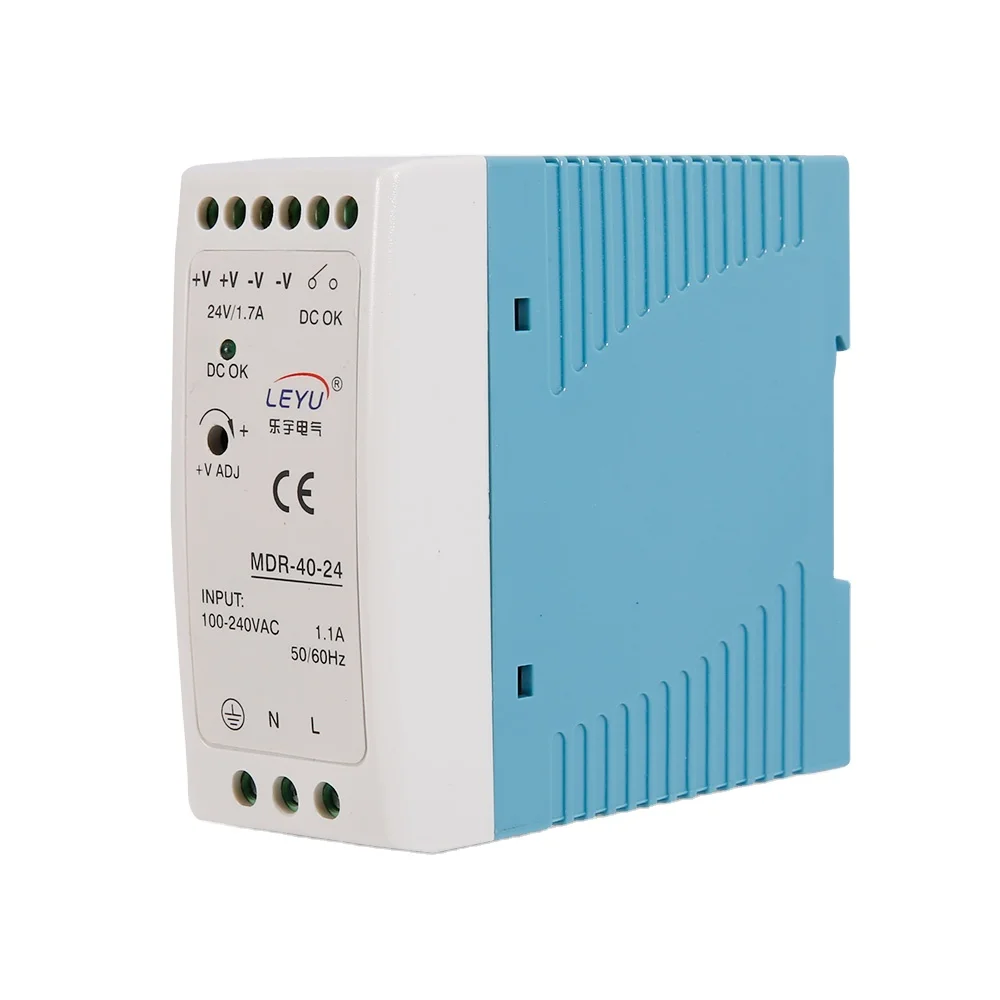 Factory direct sale Din Rail MDR-40 series plastic case 12V 24V 48V DC Output Din Rail Power Supply