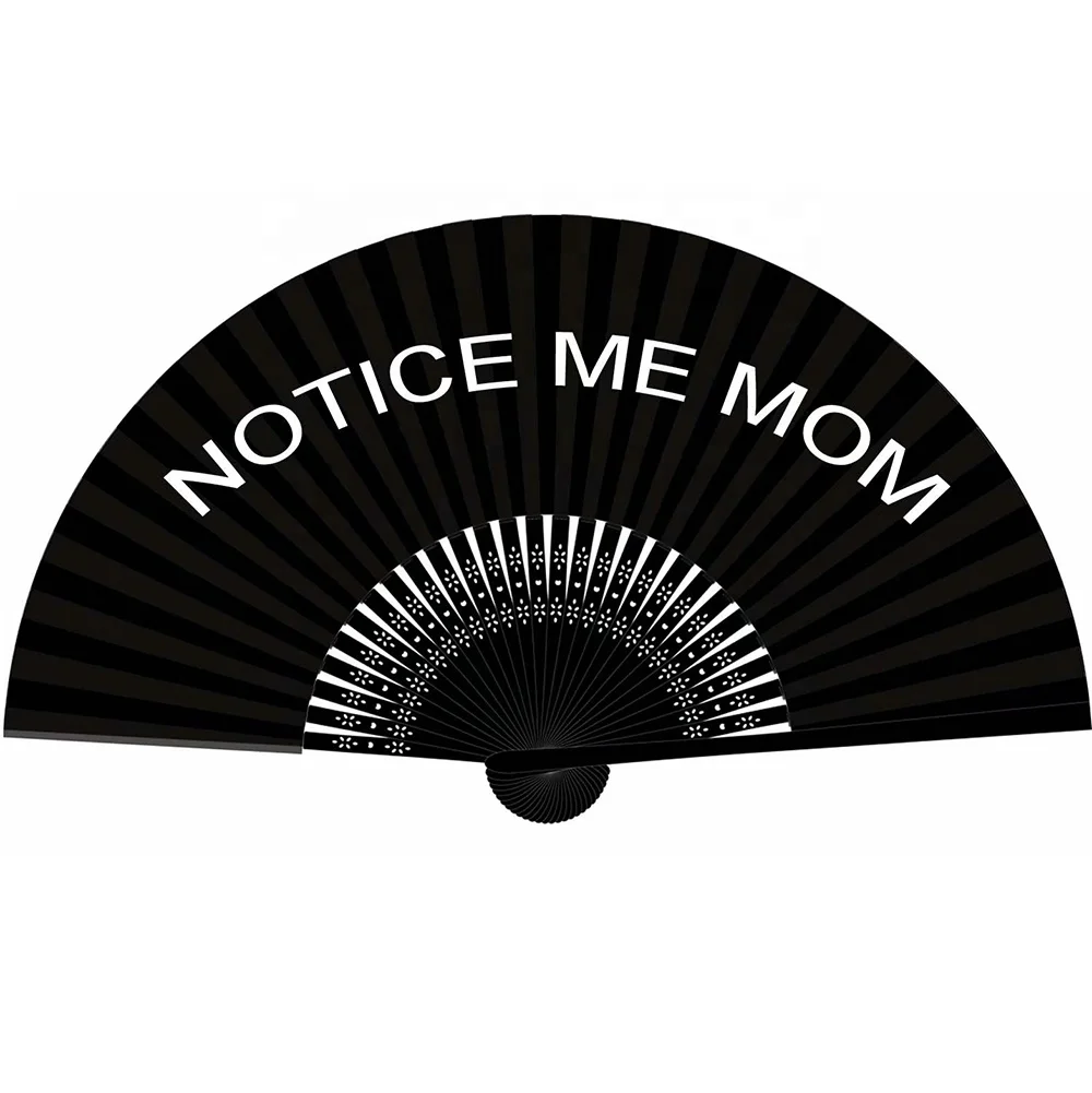 Custom Printed Logo Paper Folding Fan High Quality Personalized Bamboo Hand Held Fan Party Kids DIY Promotion Advertising Gifts