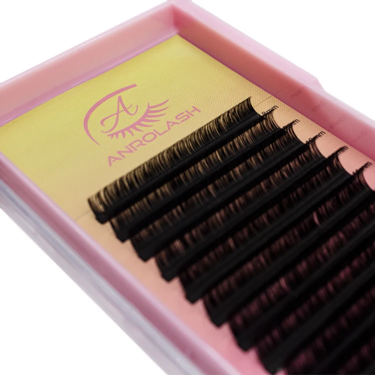 Anroalsh Volume Matte Cheap Wholesale Individual Lashes Mink Eyelash Extension Trays Private Label No Moq