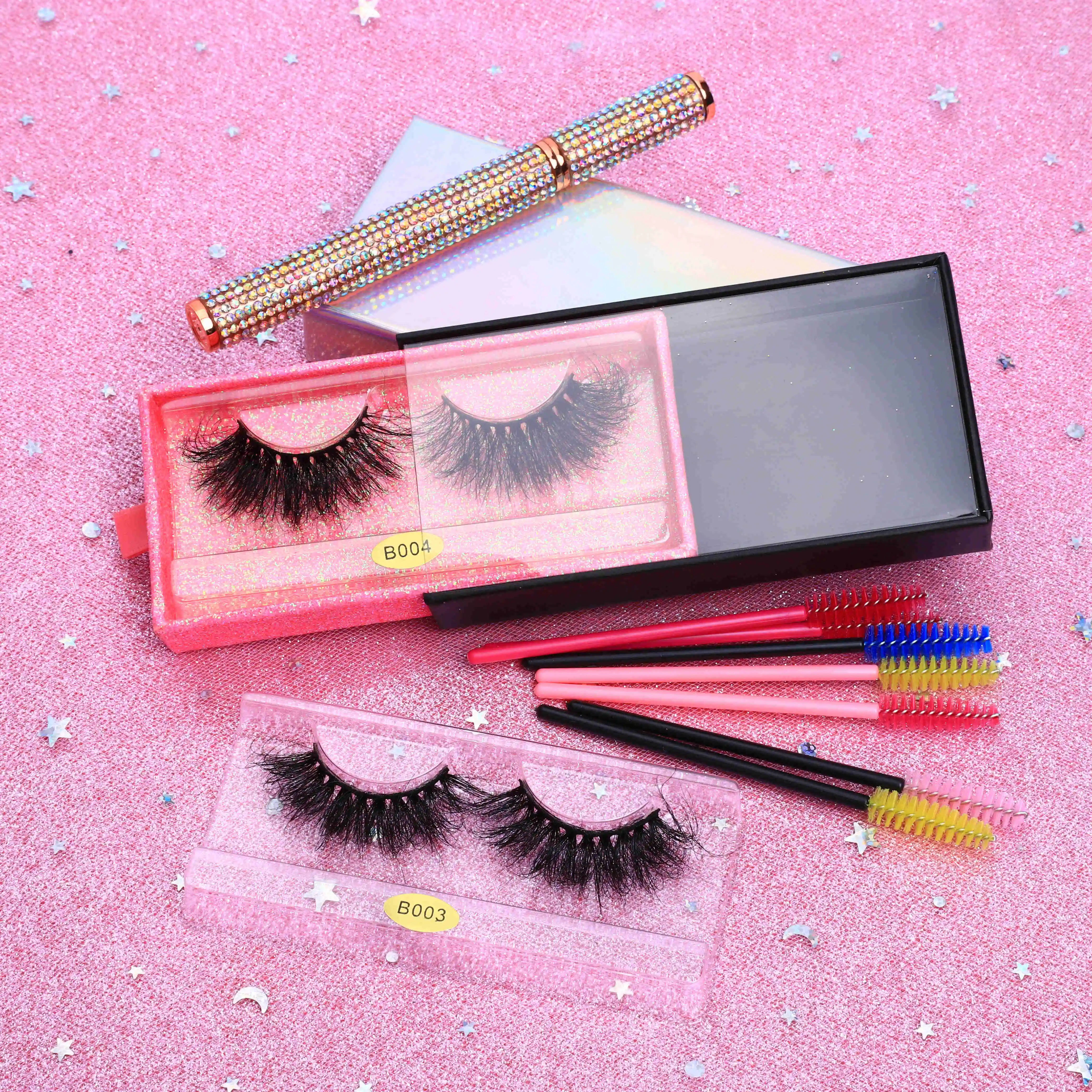 
Muting Custom Logo Natural Lovely 3D Eyelash Private Label Premium Thick Mink Lashes 5D Mink Eyelashes 