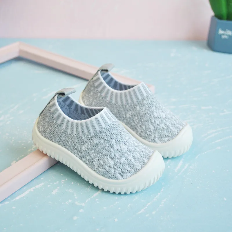 
Fly Weave Fabrics Two Solid Colors Slip-on Shoes Children School Casual Shoes 