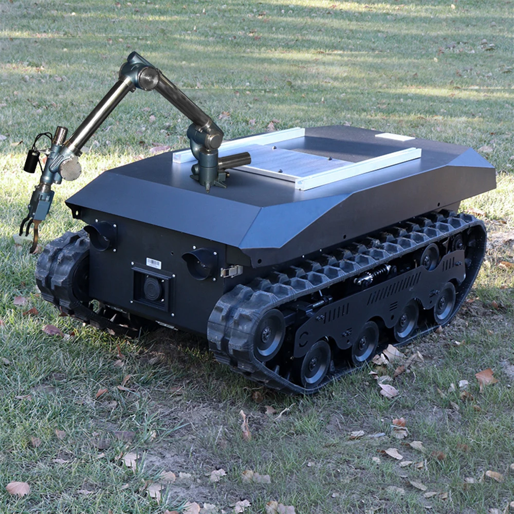 All terrain robot rubber track chassis crawler remote control crawler chassis fire fighting robot