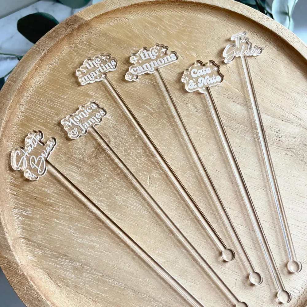 custom wedding swizzle print your crest and monogram party stir sticks