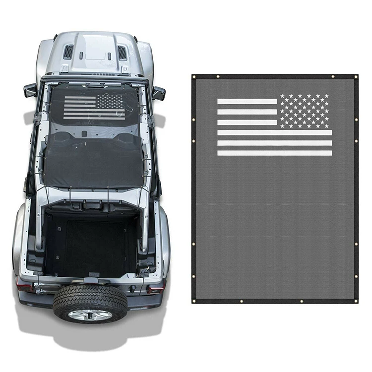 JP16 ODM Top Sun Shade Net Cover Durable Mesh Sunshade for Wrangler JK JL