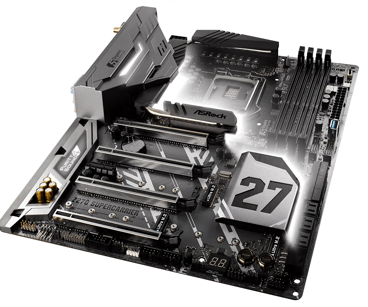used asrock Z270 SUPERCARRIER colour full gaming white motherboard with processor computer