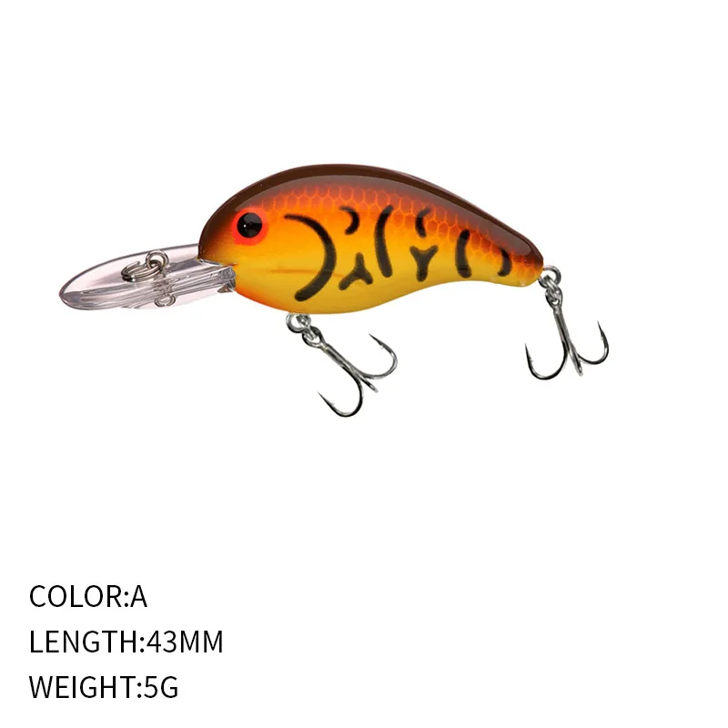 Factory Direct 5g 43mm Fishing Bait Casting Crank Lures Deep Diving Crankbait Trolling Bass Baits