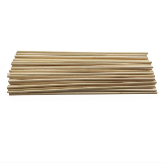 Plants grow and support bamboo sticks