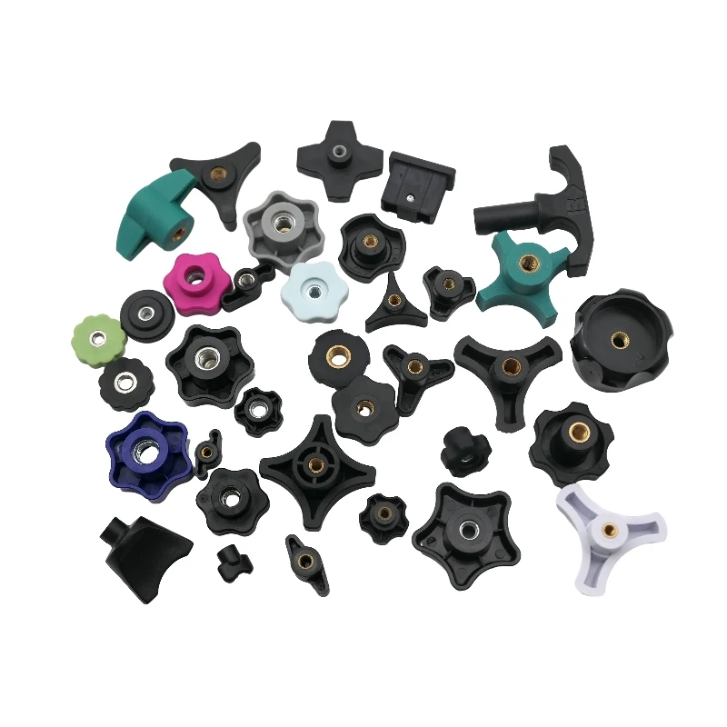 Customized Soft Touch Star Knob Machinery Plastic Lobe Knob Machine Bakelite Plastic Handle Knob