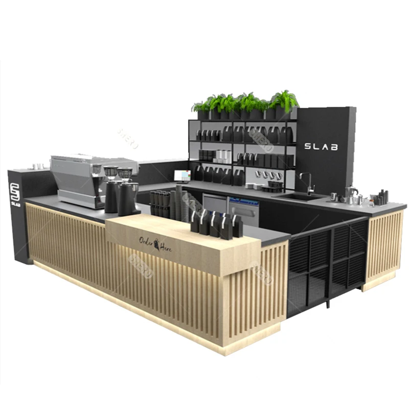 Высококлассный киоск для быстрого питания для торгового центра, киоск для закусок, киоск для кофе, дизайн интерьера для продажи